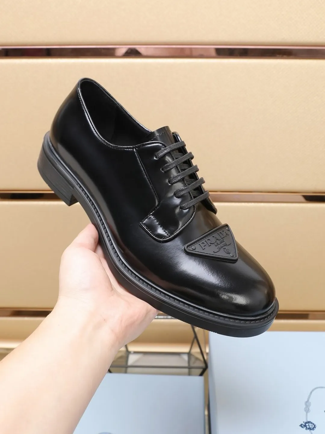 P640💰🔥《PRADA》👏Latest • High-end top brand luxury ~ purchasing agency, top quality. New fashionable business men's shoes🔜The uppers are made of original open-edge beaded cowhide➕cowhide·lining, with fine workmanship. The original stylish and soft combination wear-resistant and non-slip outsole is light and comfortable on the feet. The real thing looks better in real life. Size: 38/45